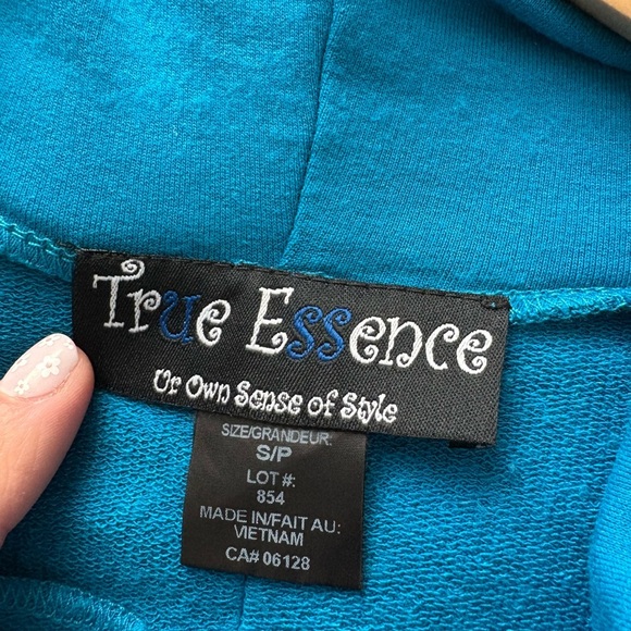 Boutique Cowl Neck Tunic Dress Teal Long Sleeve Button-Down | Small - Picture 4 of 5